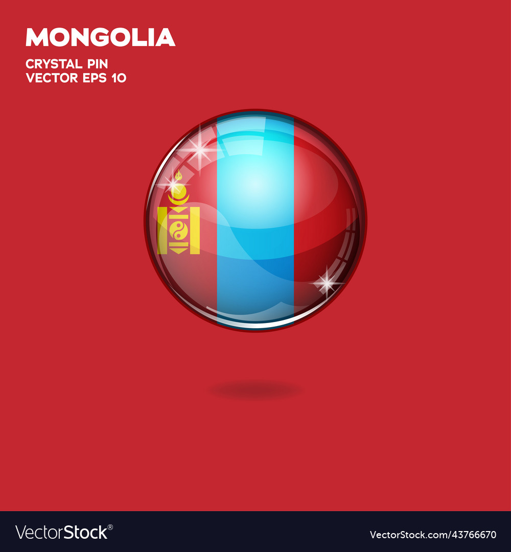 Mongolia flag 3d buttons vector image Mongolia flag 3d buttons