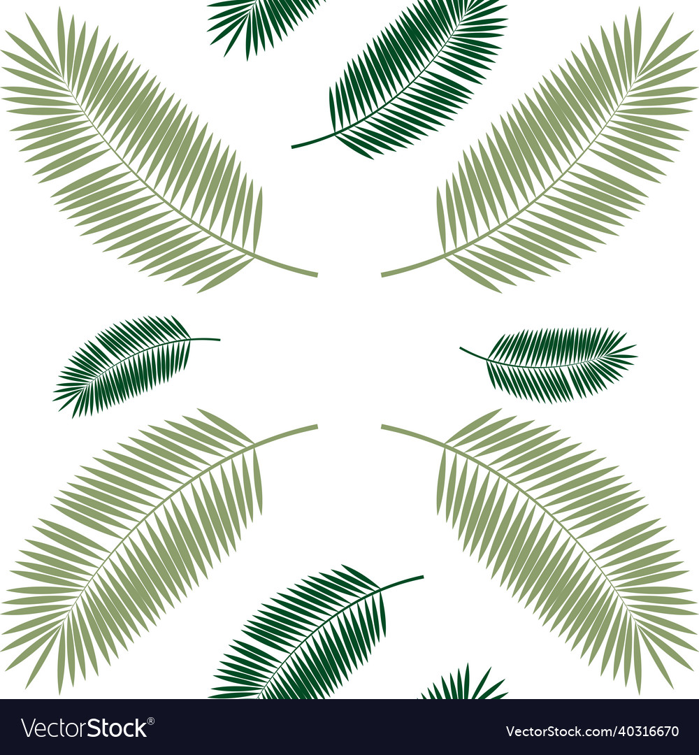Palm leaf seamless pattern background vector image Palm leaf seamless pattern background
