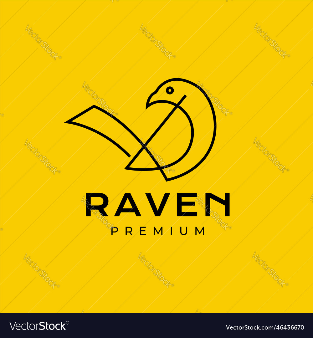 Raven crows bird geometric line minimal modern