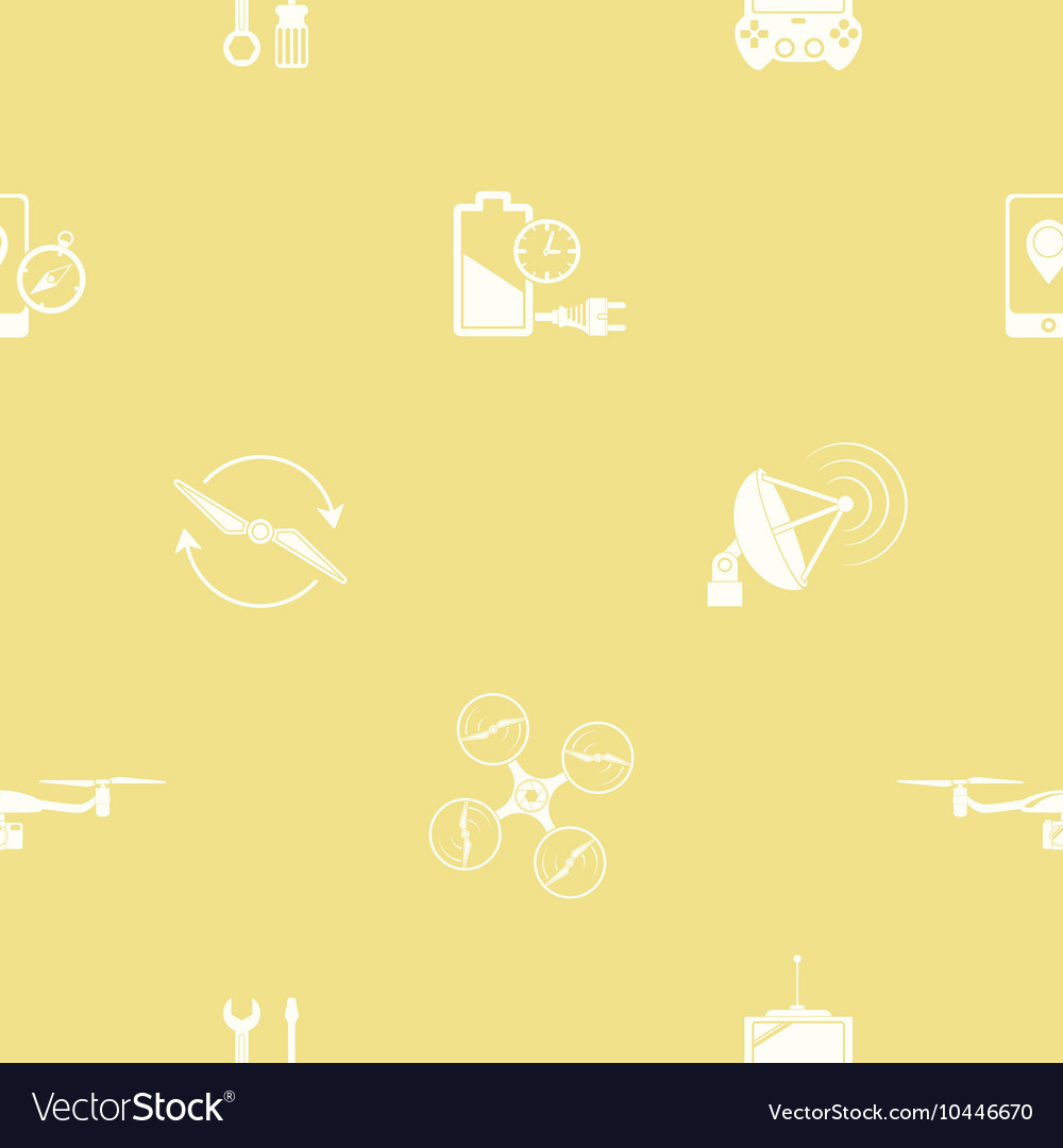 Seamless pattern with drone icons