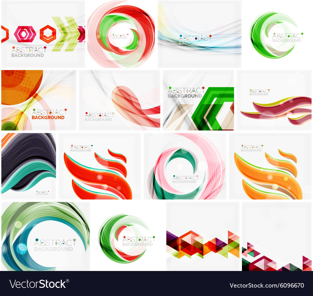 Set of abstract backgrounds circles swirls