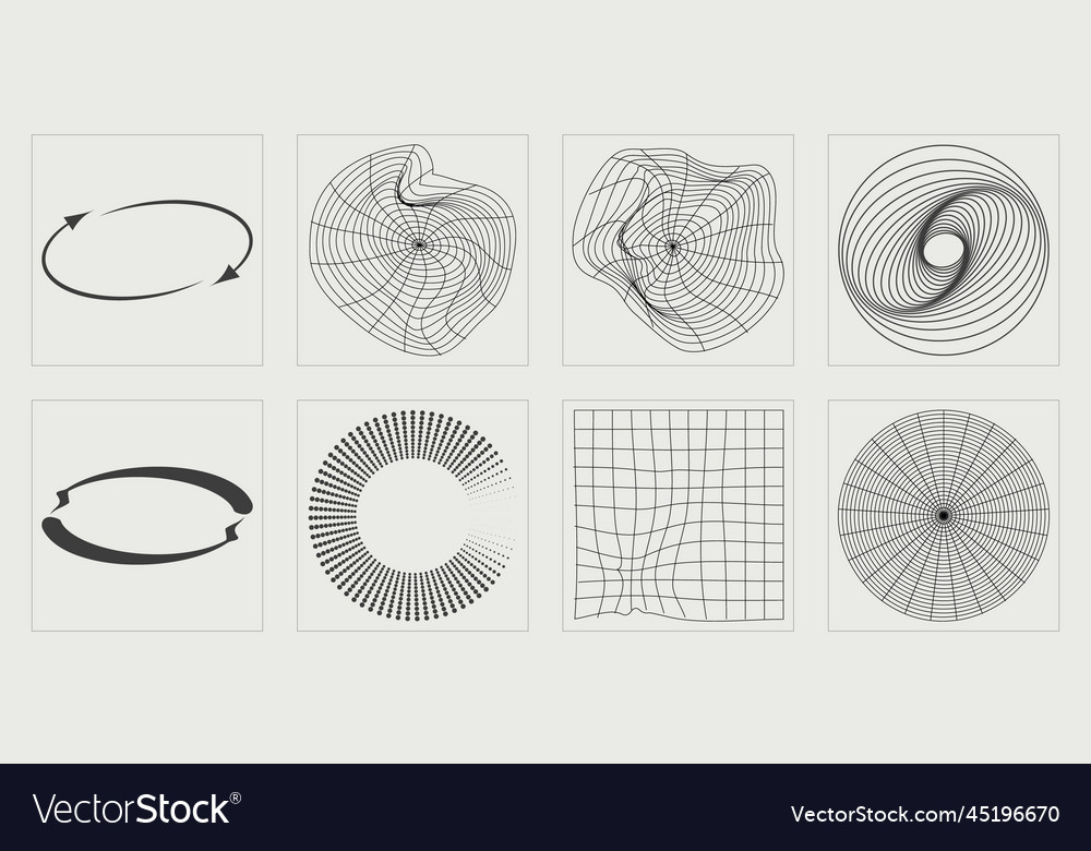 Set of y2k style objects extraordinary vector image Set of y2k style objects extraordinary