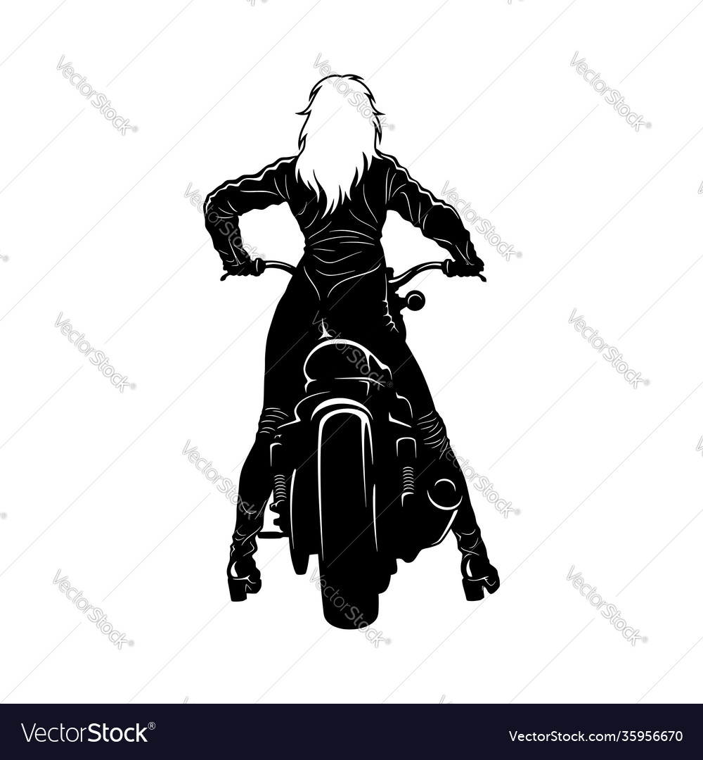 Vintage Motorrad Silhouette - Sexy Girl