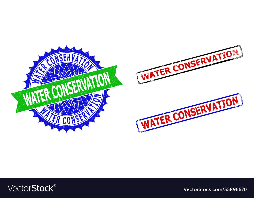 Water conservation rosette and rectangle bicolor