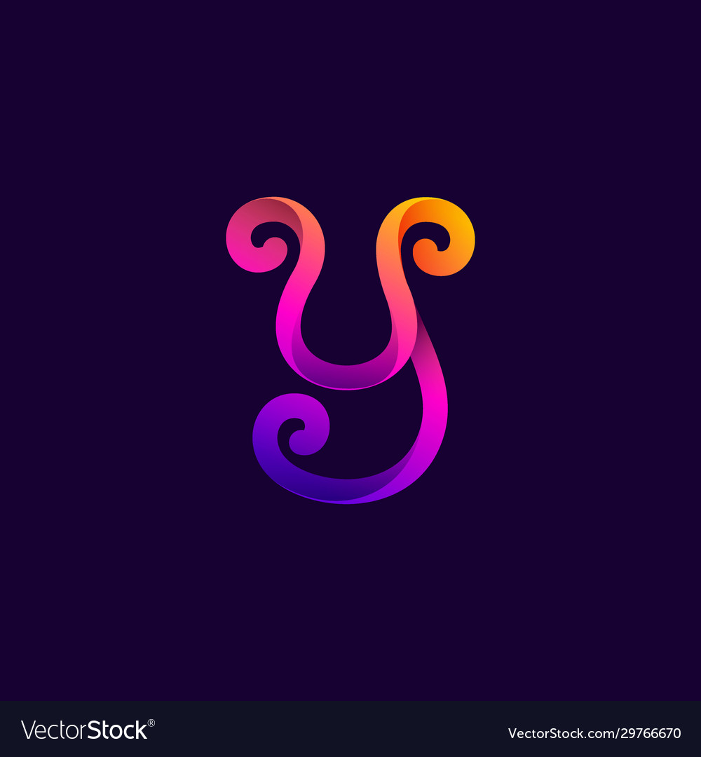 Y letter neon light logo