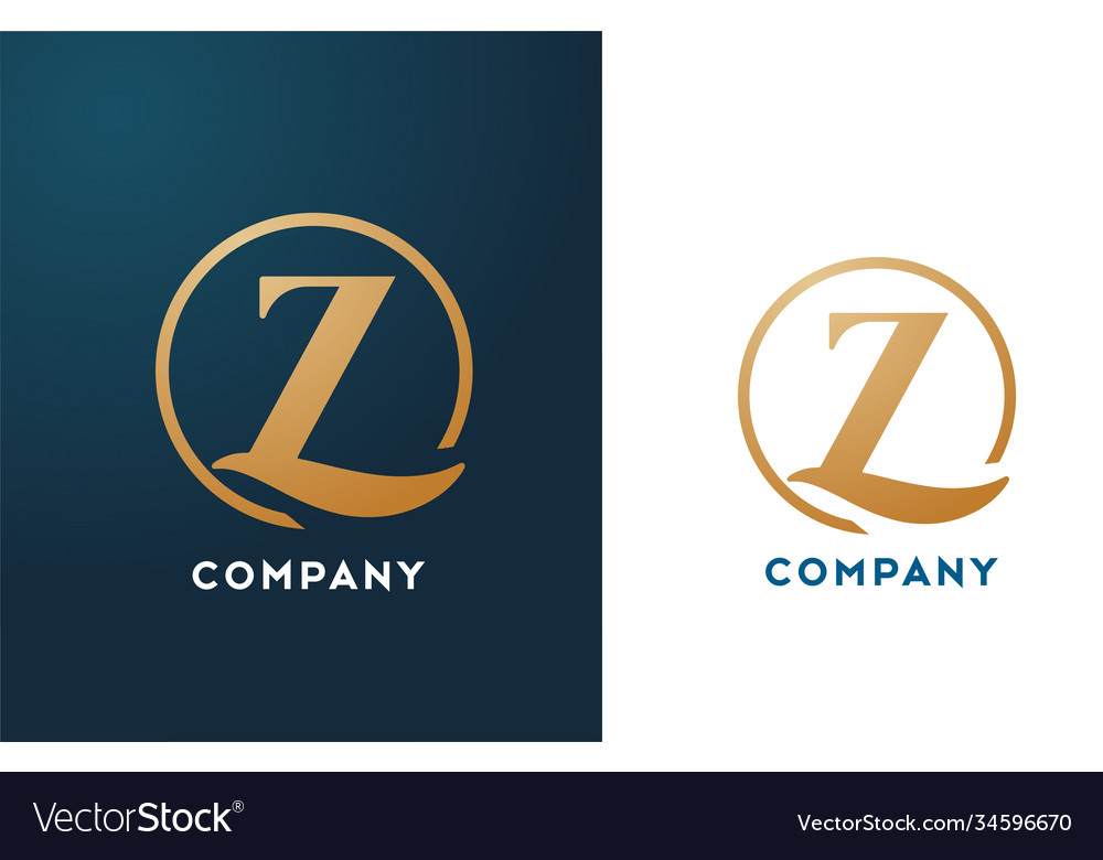 Z Alphabet Buchstaben-Logo-Symbol in Gold und blau