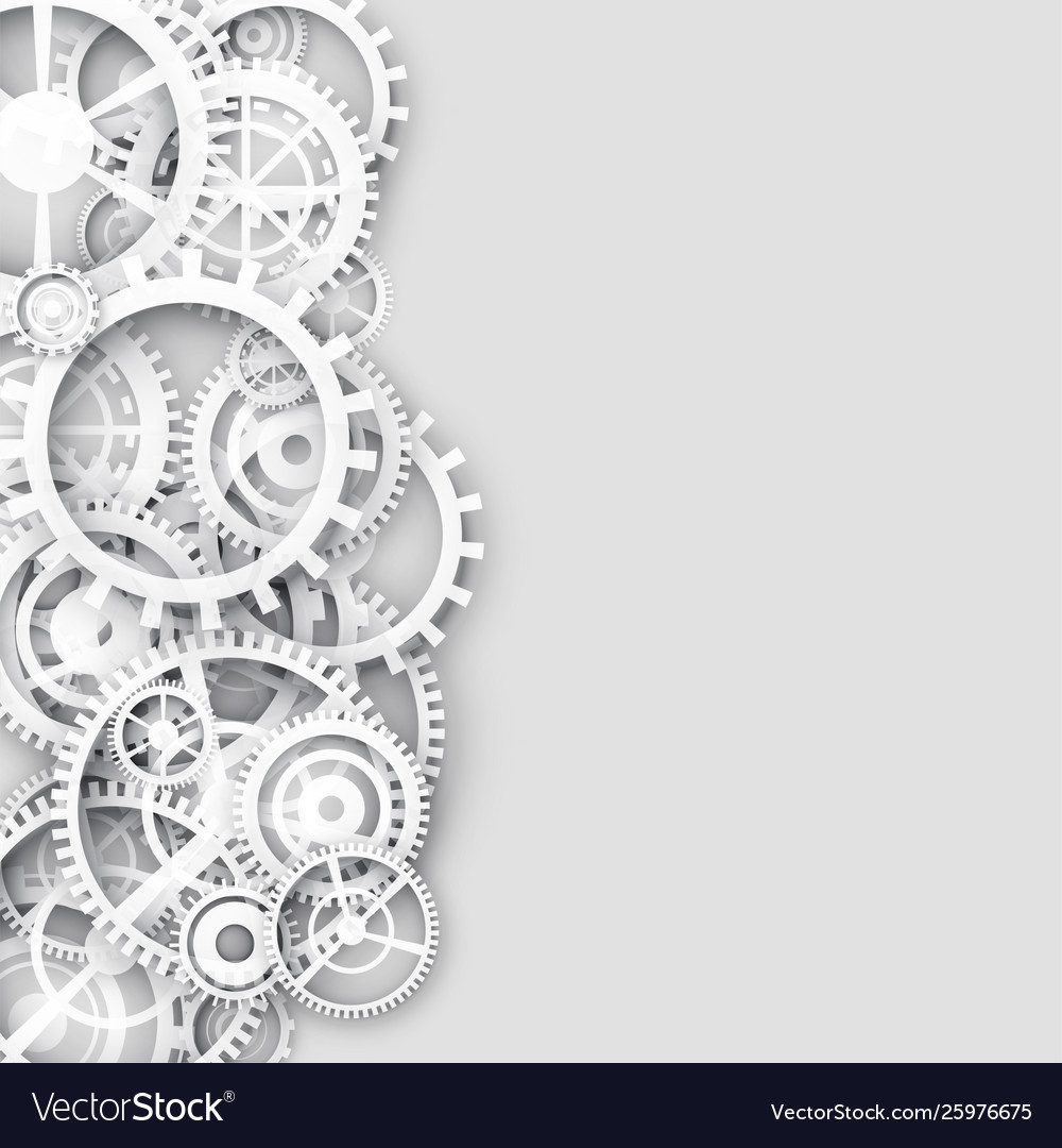 3D Gears on White Background