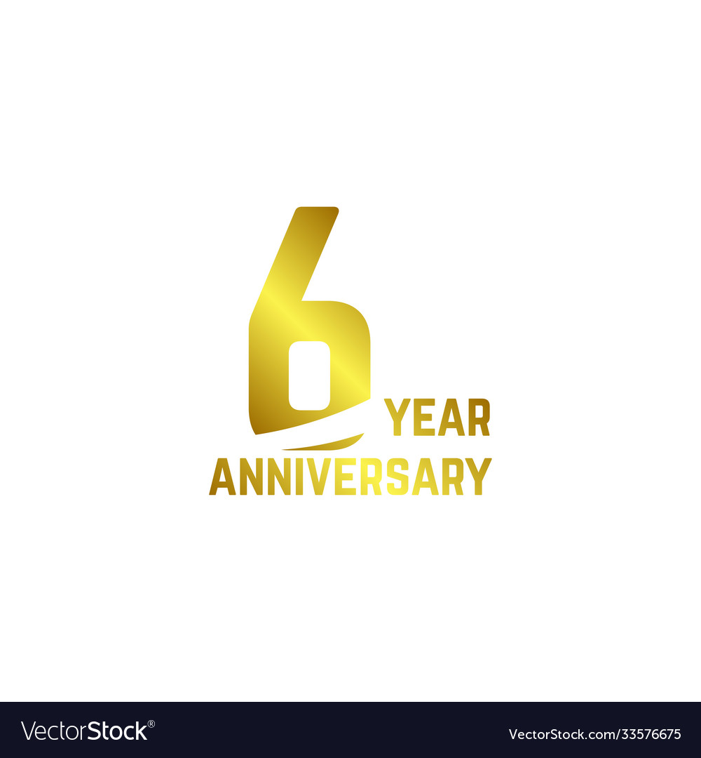 6 year anniversary logo template design Royalty Free Vector