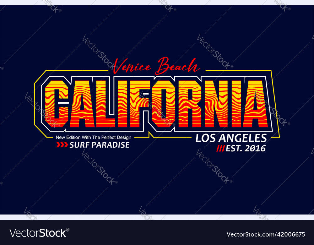 California typography design printed on t-shirt