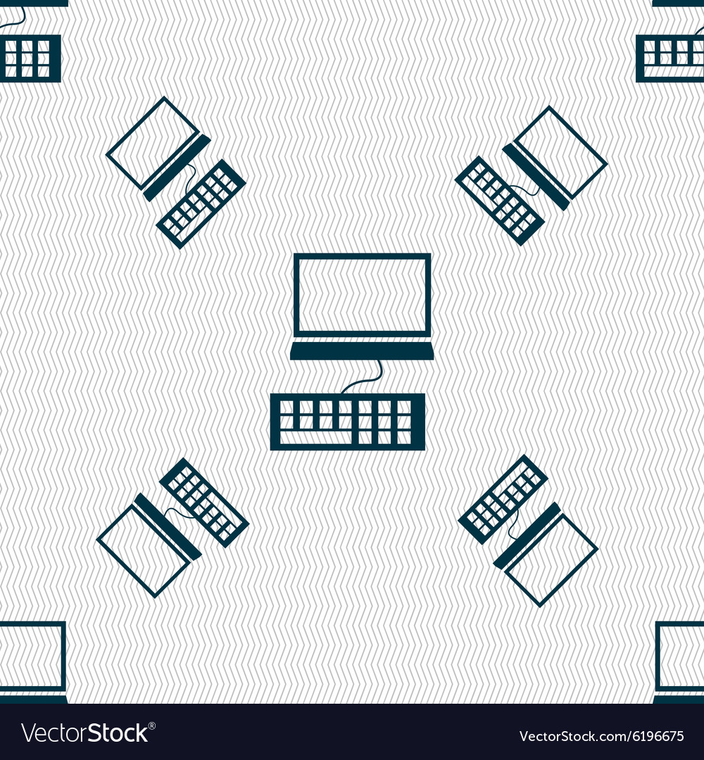 Computer monitor and keyboard icon seamless