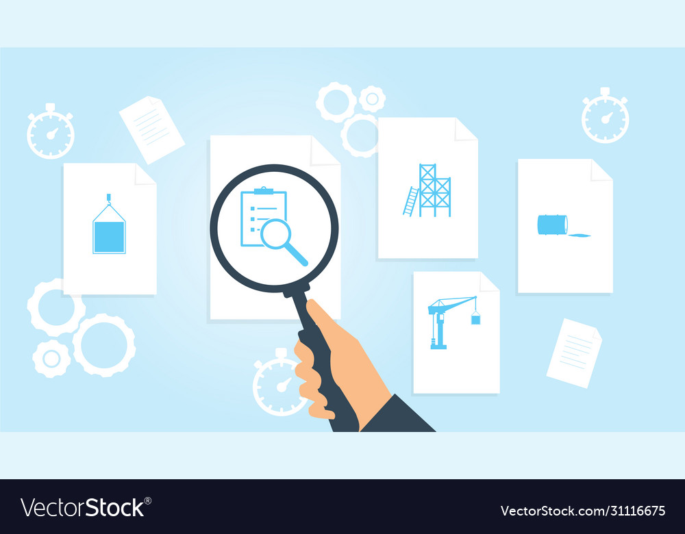 Document with search icons file and magnifying Vector Image Document with search icons file and magnifying
