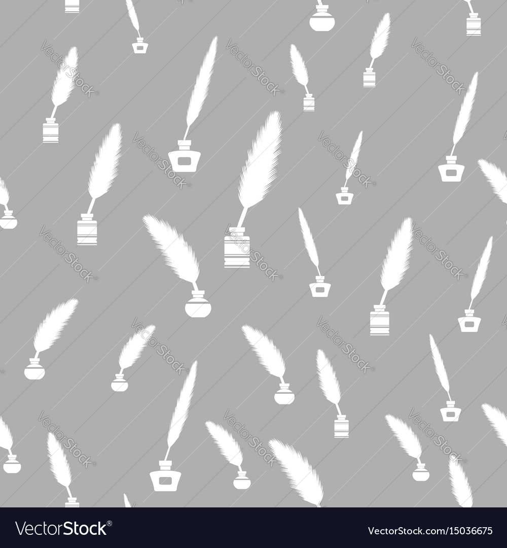 Feather pen seamless pattern