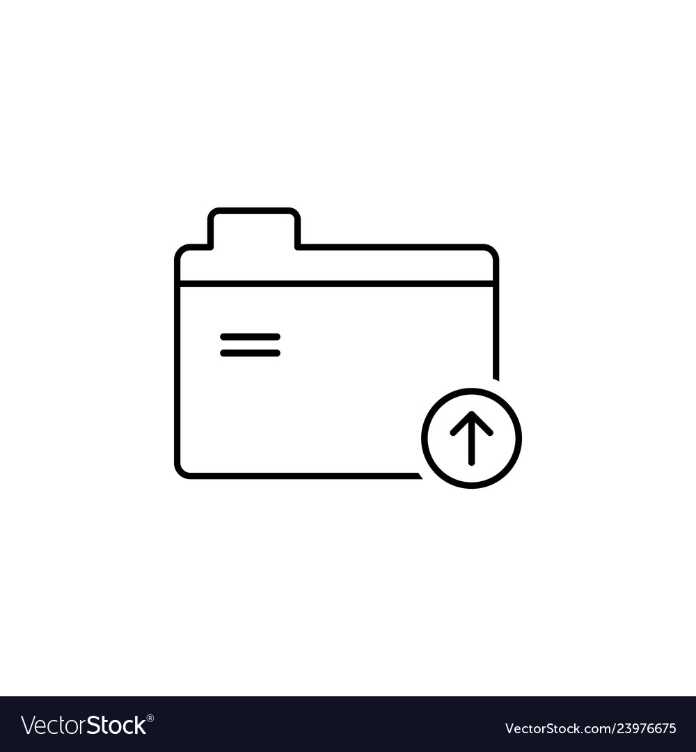 Files upload folder outline icon signs vector image Files upload folder outline icon signs