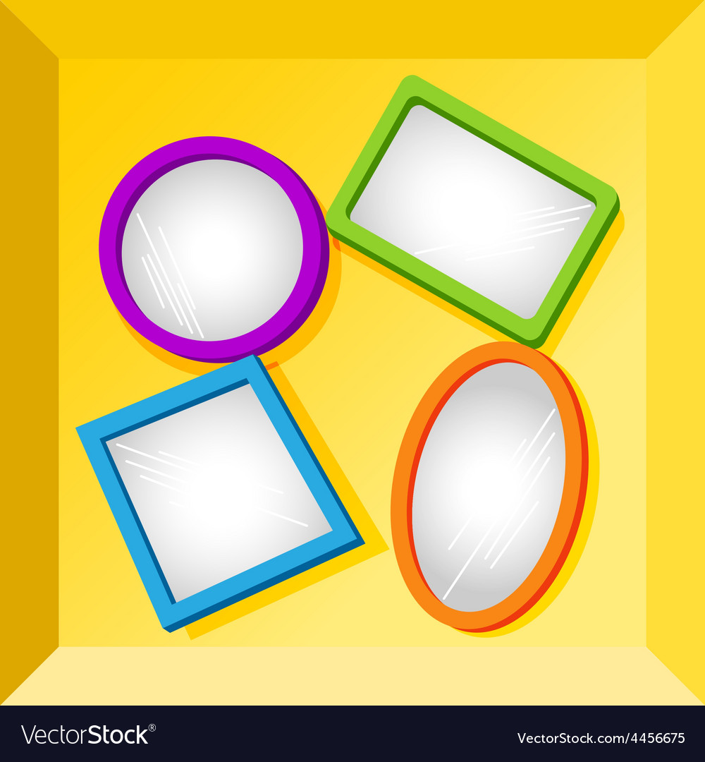 Frames or mirrors at bottom of a box