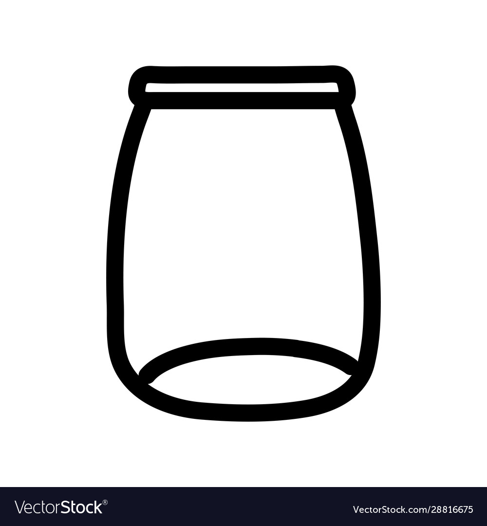 Glass jar empty object icon thick line