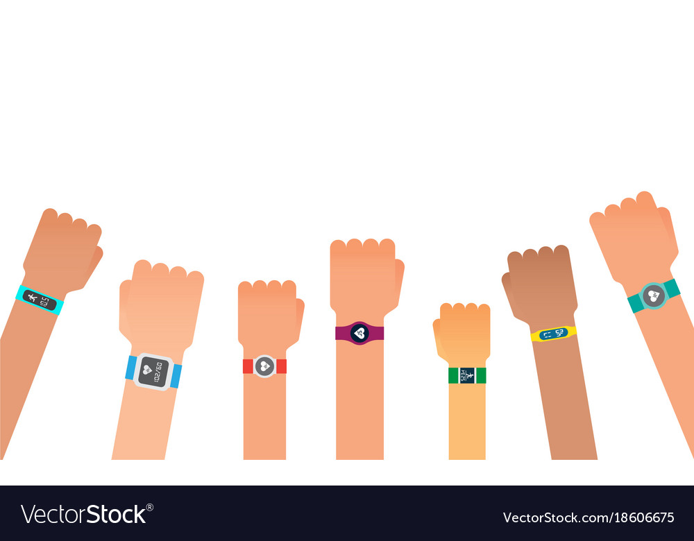 Hand bracelet fitness gadget fitness tracker Vector Image