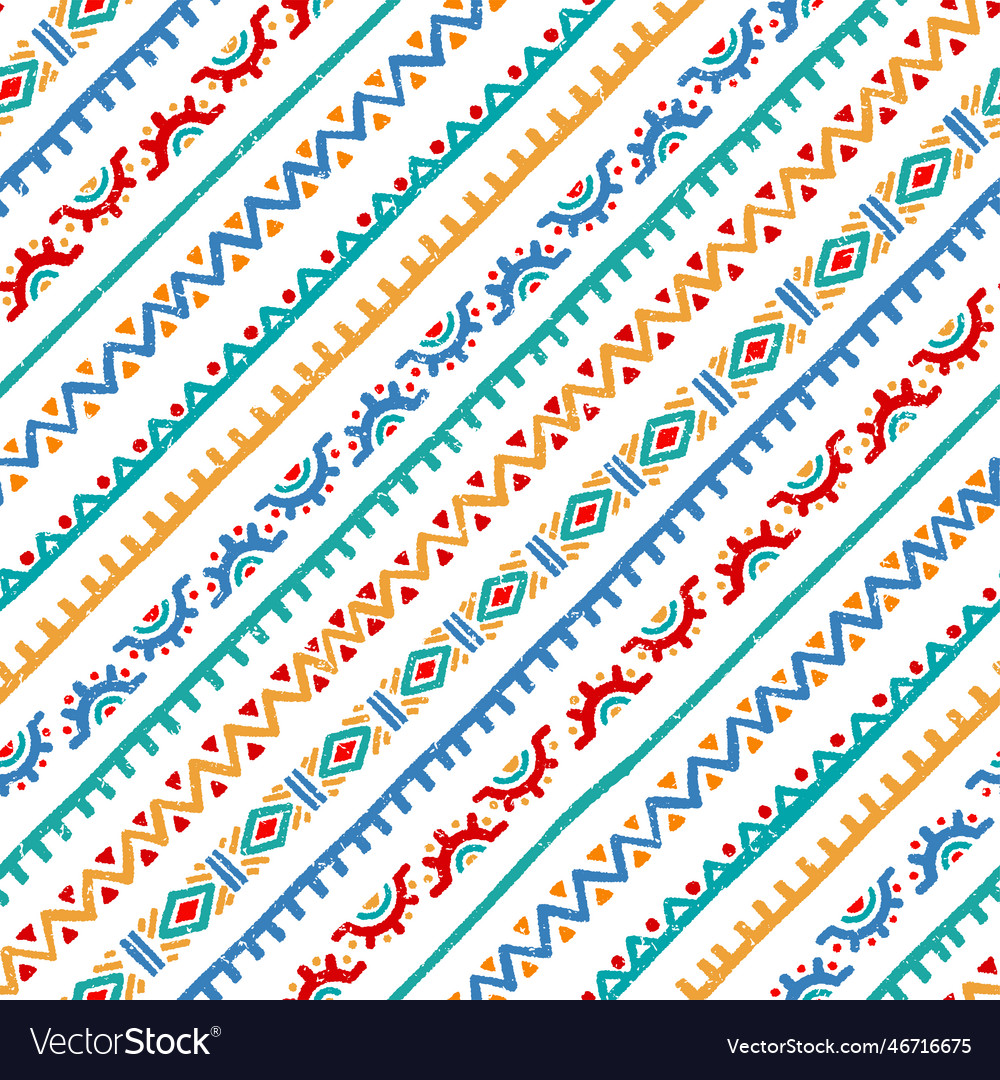 Hand drawn abstract seamless pattern ethnic Vector Image