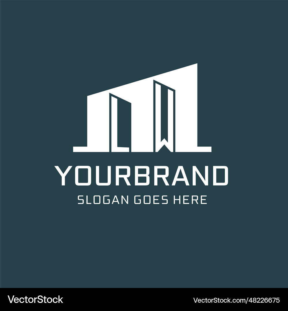 Initial lw logo for real estate with simple Vector Image