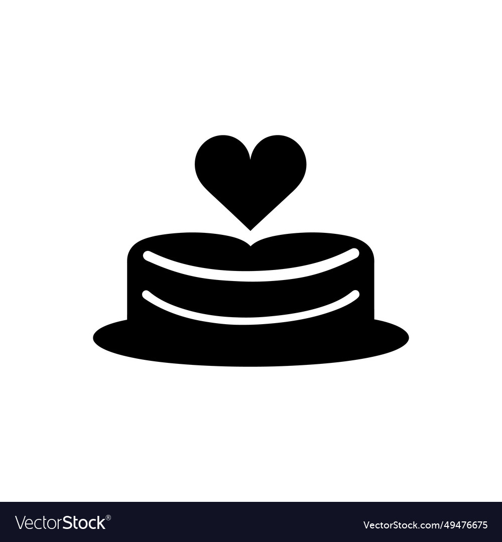 Love heart-shaped cake icon - simple