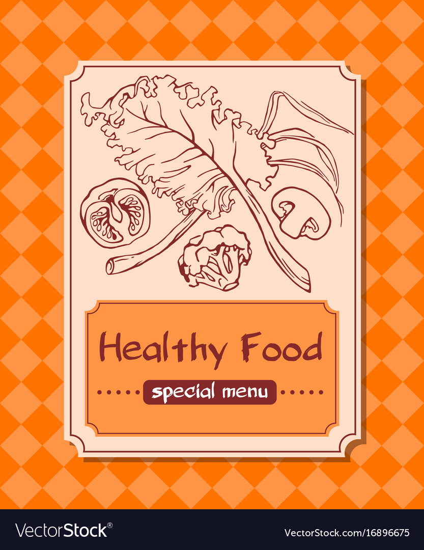 Menu with healthy food