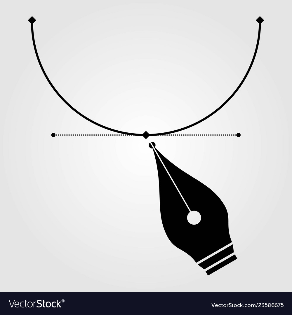 Pen tool cursor and curve control points icon