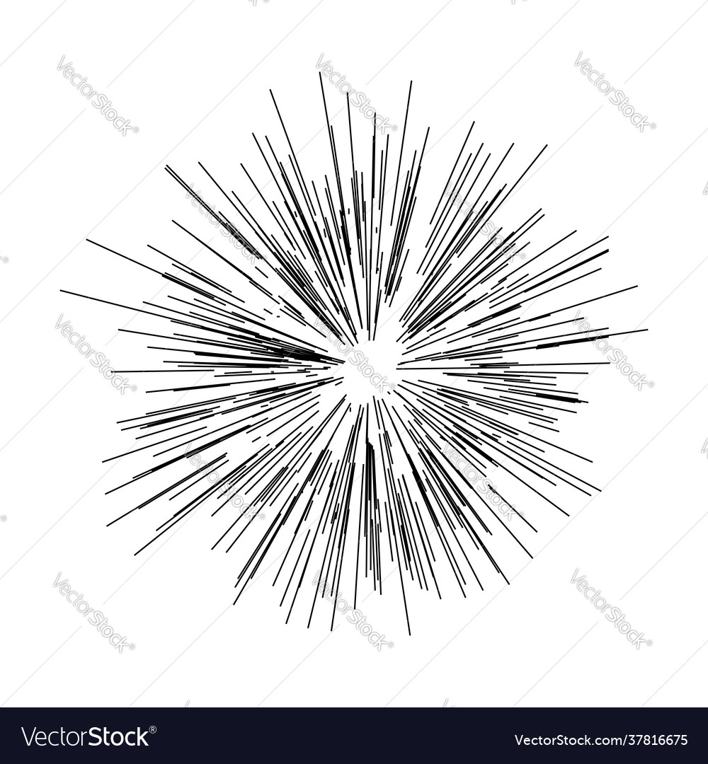 Radial radiating lines beams rays random Vector Image Radial radiating lines beams rays random