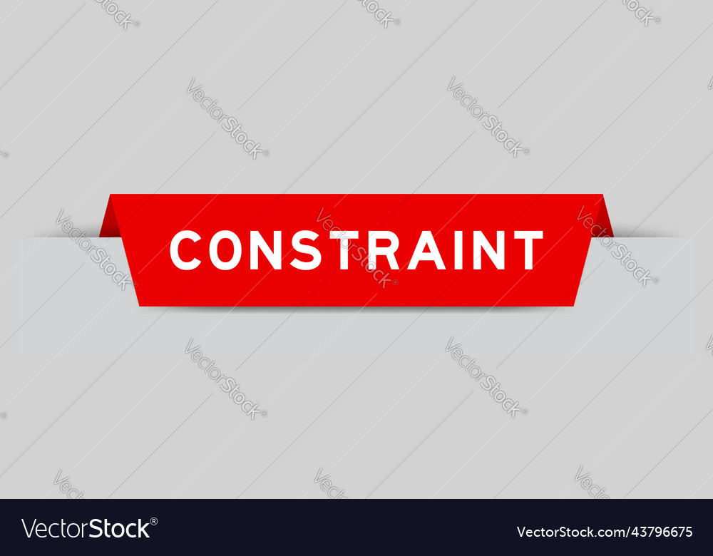 Red color inserted label with word constraint