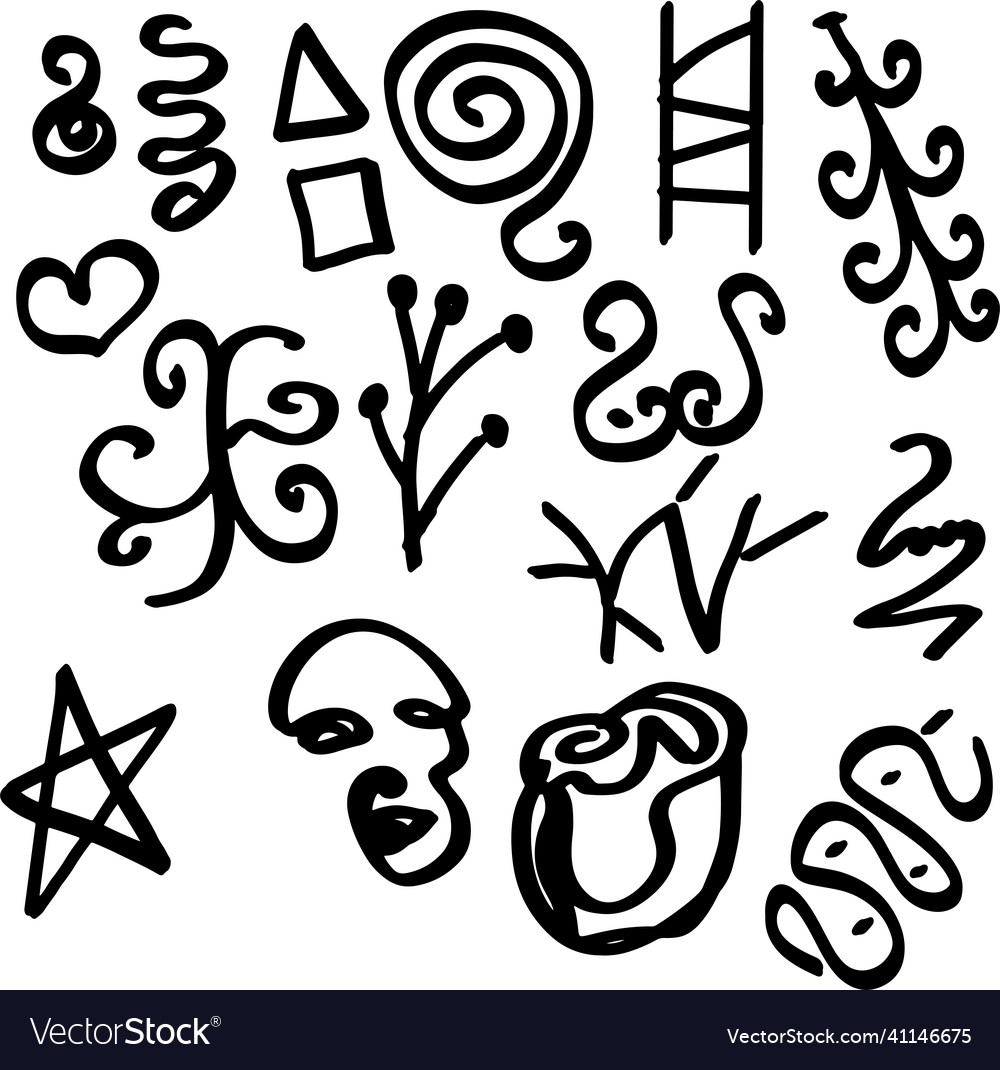 Satz von Mustern mit Symbolen für Projekte vector image Satz von Mustern mit Symbolen für Projekte