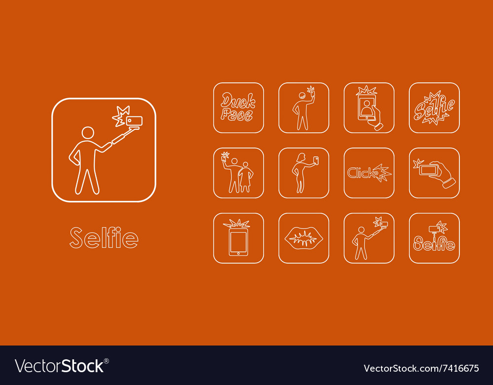 Set von Selfie einfachen Icons