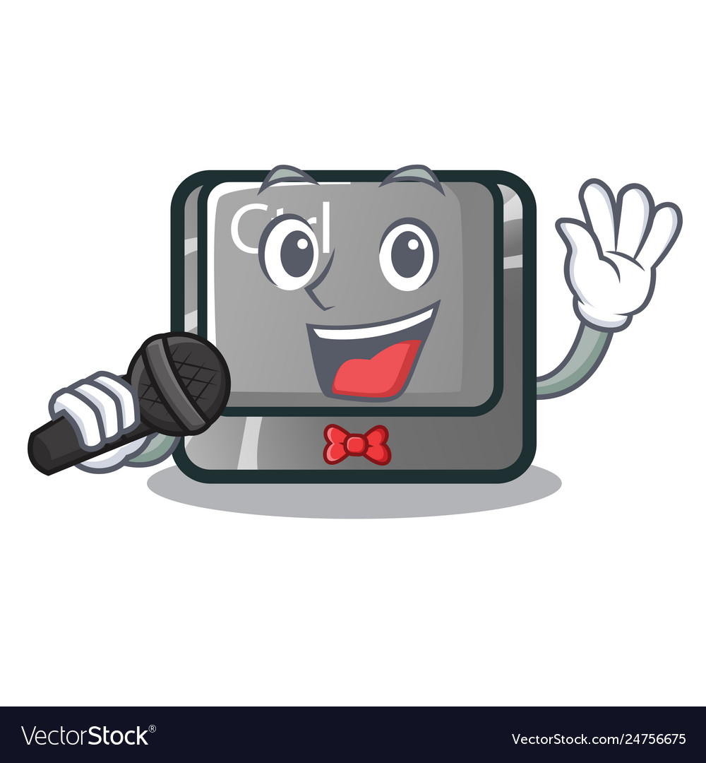 Singing character ctrl button attached on computer