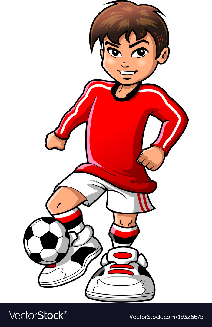 boy playing soccer clip art