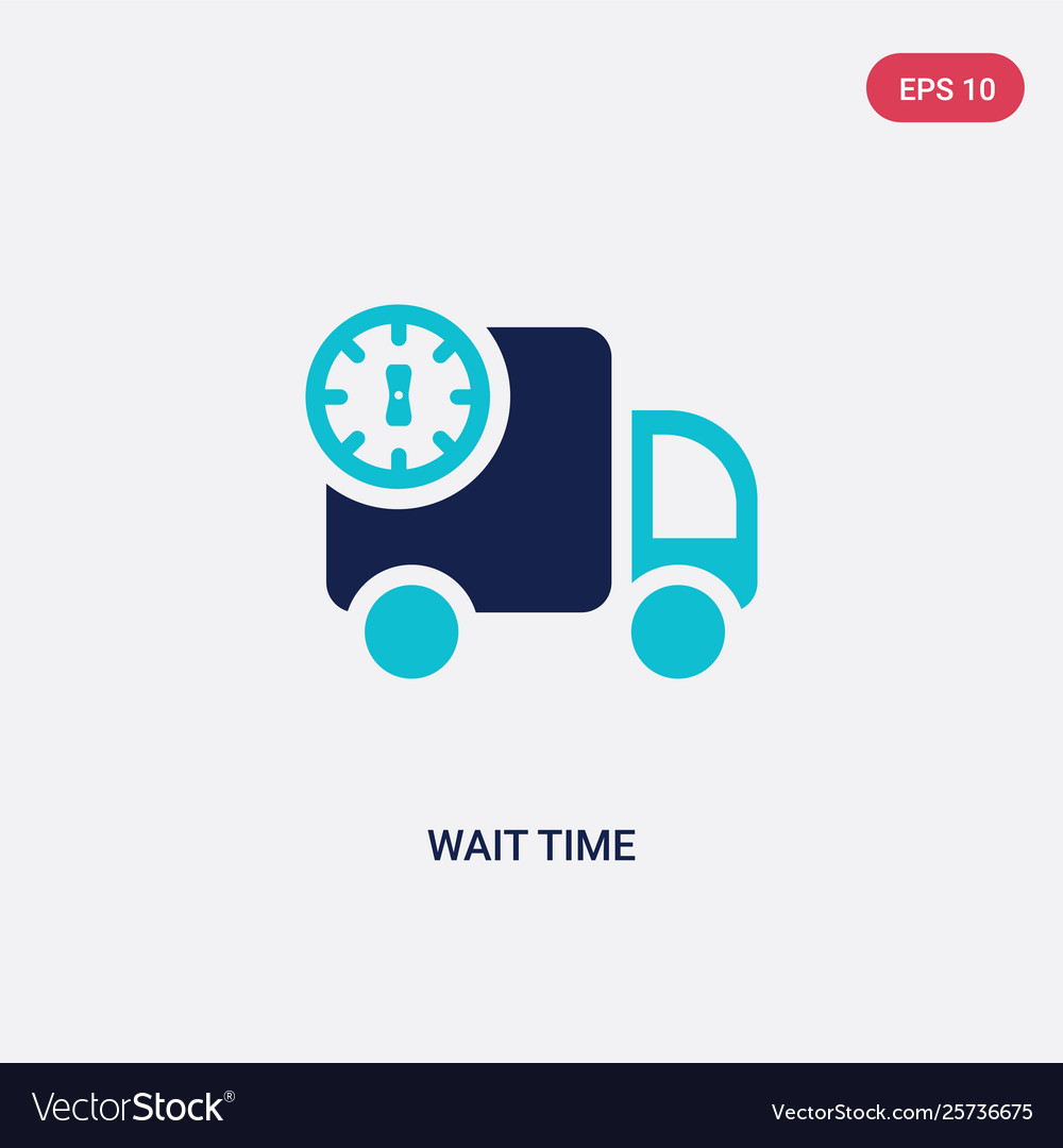 Two color wait time icon from packing