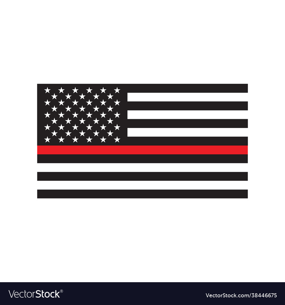 Usa flag with thin red line as a symbol Royalty Free Vector