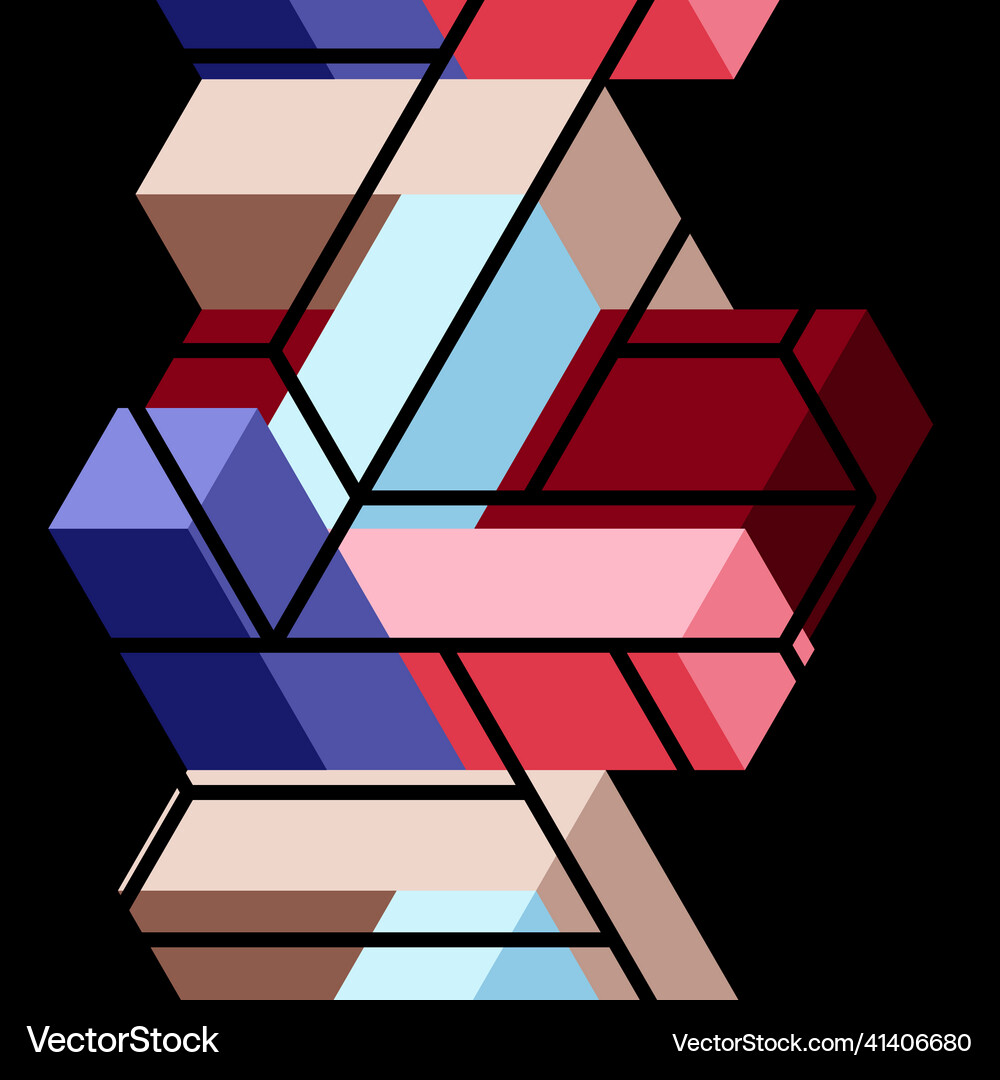 Abstract background 3d cubes cubic elements Vector Image