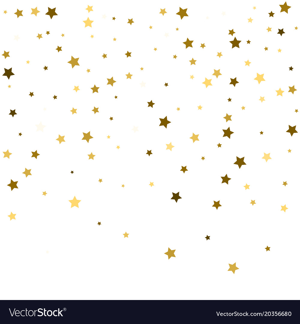 Abstract pattern of random falling gold stars