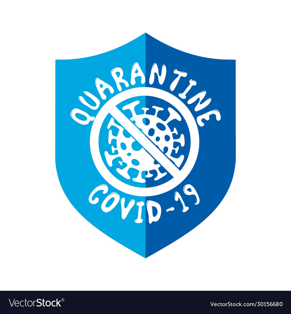 Blue quarantine virus in shield shape