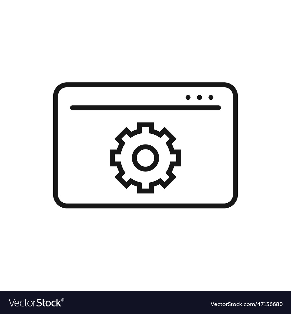 Editable icon of browser page settings isolated vector image Editable icon of browser page settings isolated