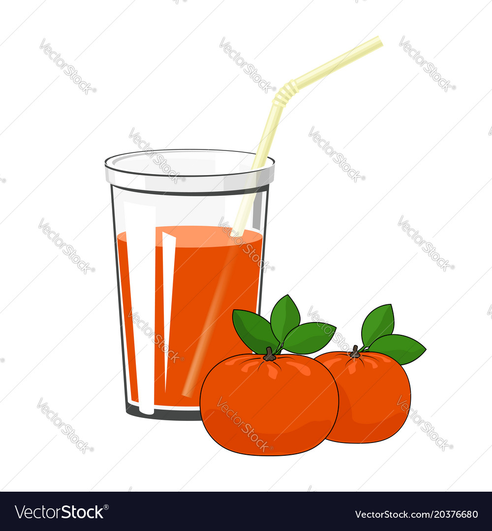 Glass with mandarin juice