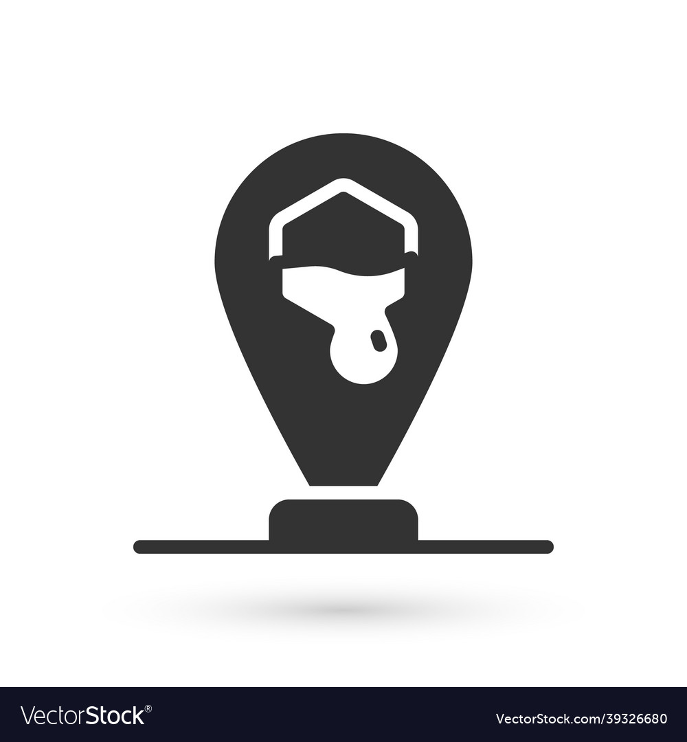Grey honeycomb bee location map pin pointer icon Vector Image Grey honeycomb bee location map pin pointer icon