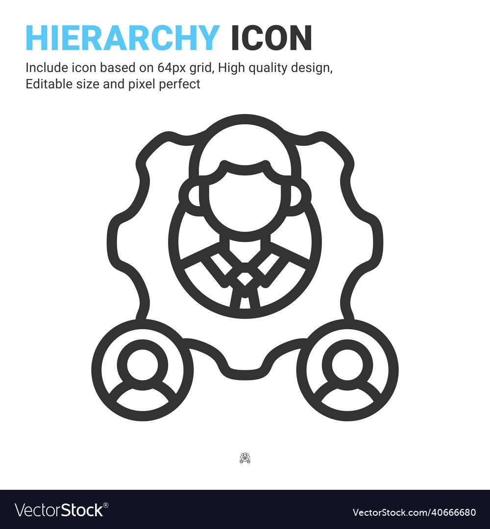 Hierarchy icon with outline style isolated