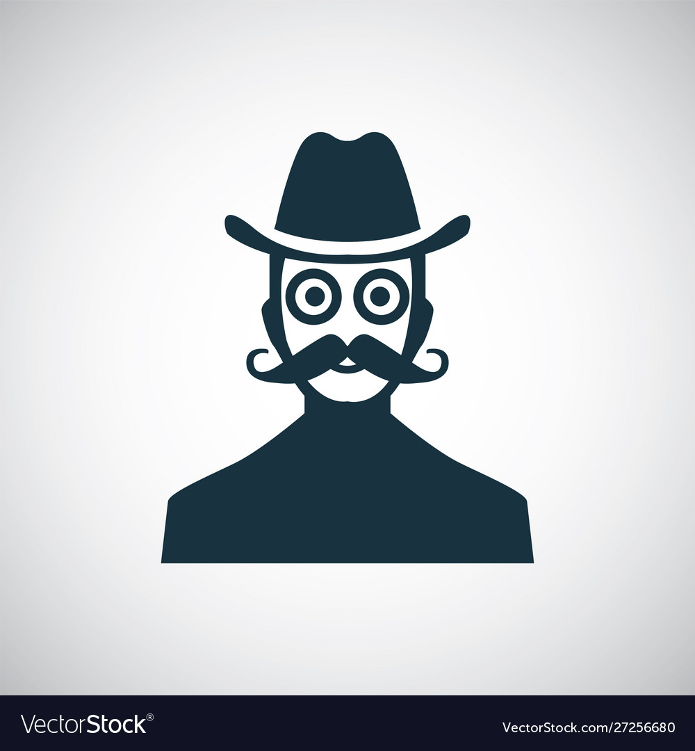 Man mustache hat glasses icon for web and ui