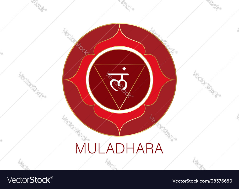 Muladhara chakra logo template first root chakra Vector Image