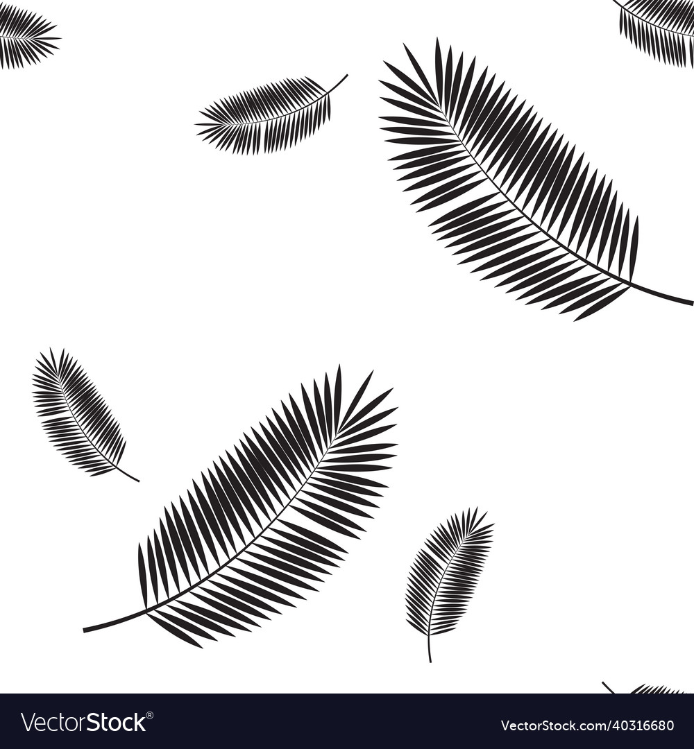 Palm leaf seamless pattern background vector image Palm leaf seamless pattern background