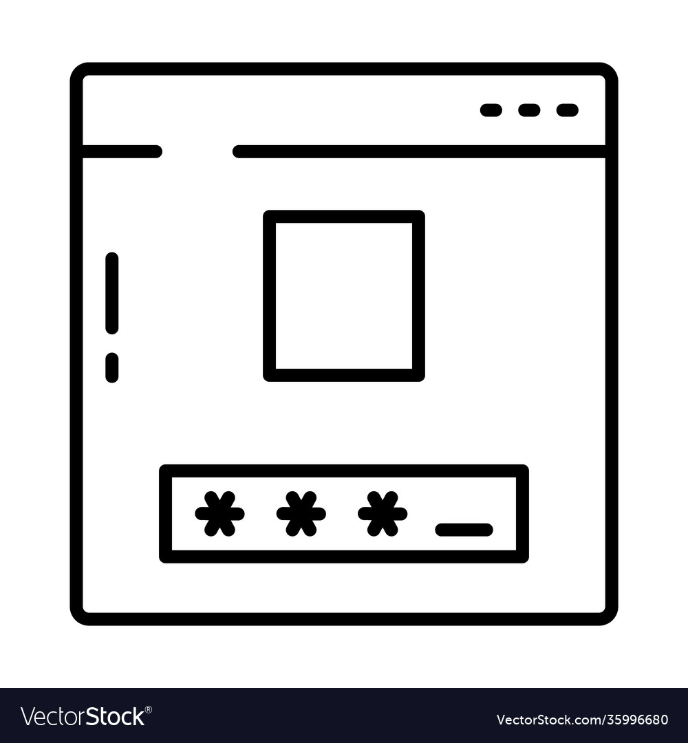 Password browser icon half line style