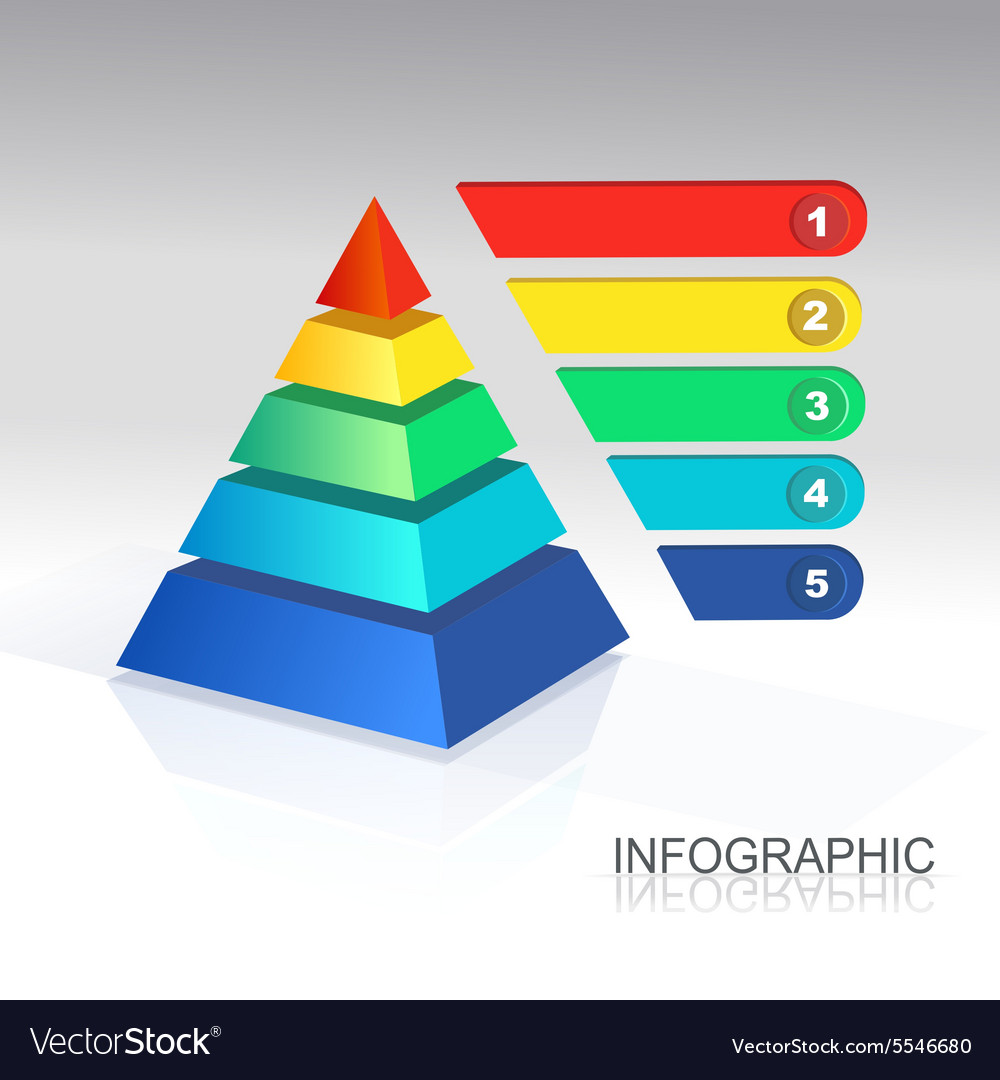 Pyramid for infographic and presentations Vector Image