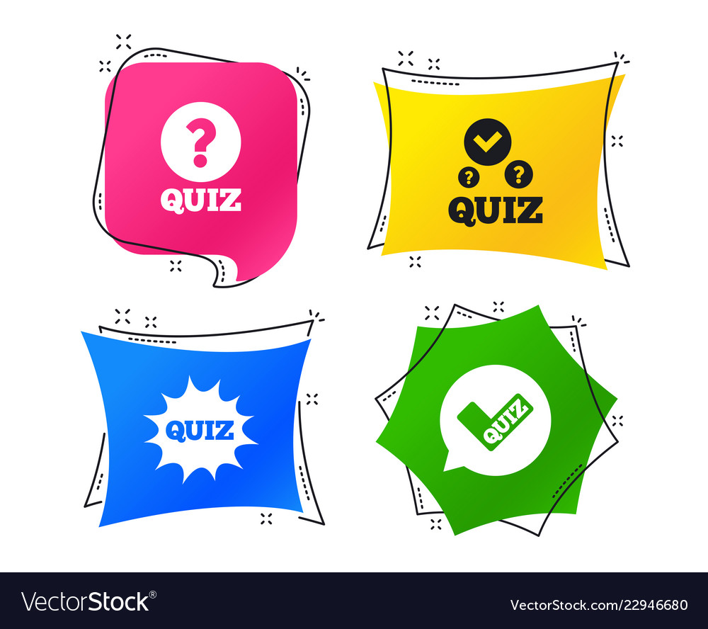 Quiz Icons Sprachblase mit Kontrollzeichen Symbol