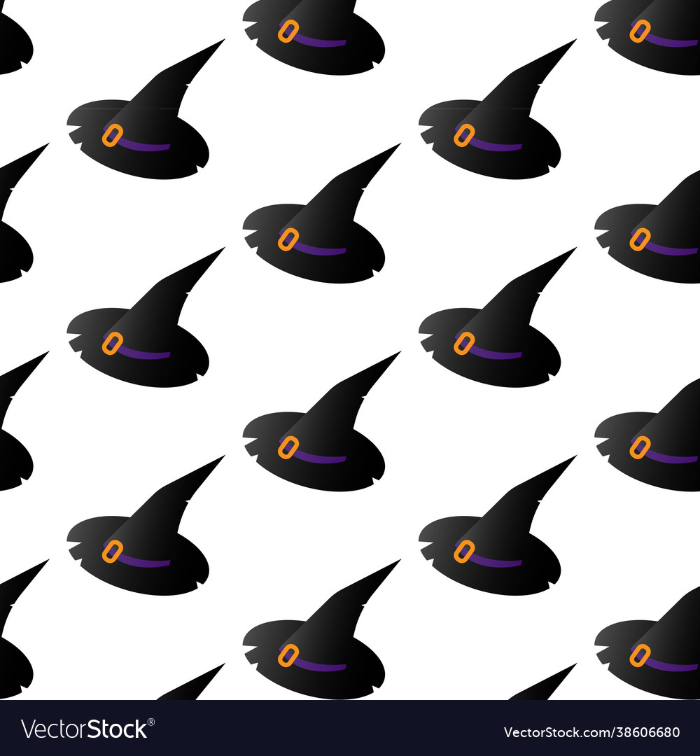 Seamless pattern with witch hats vector image Seamless pattern with witch hats