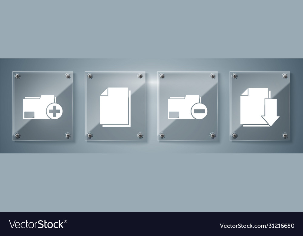 Set document with download folder vector image Set document with download folder