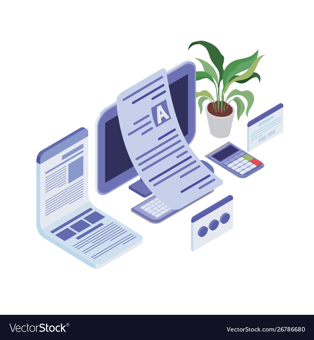 Set icons with desktop computer screen Vector Image Set icons with desktop computer screen