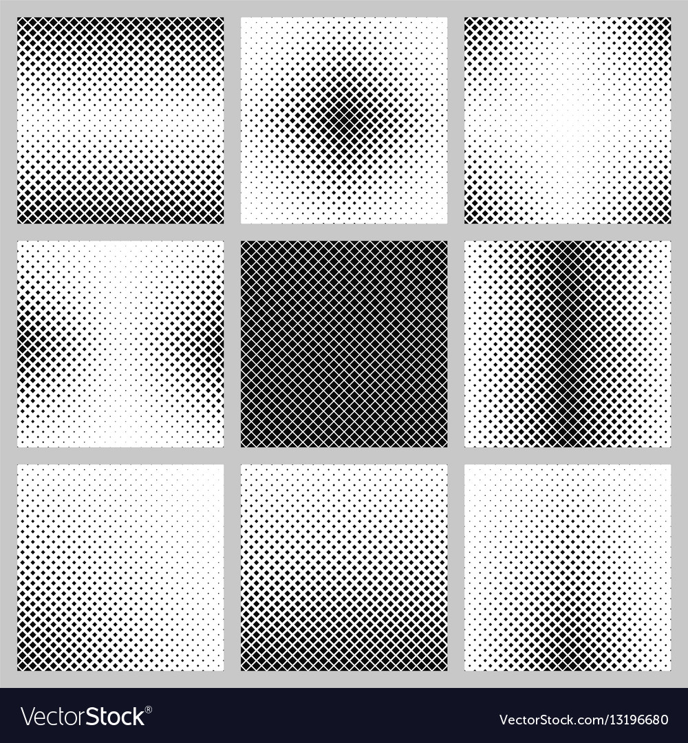Set of nine diagonal square pattern backgrounds